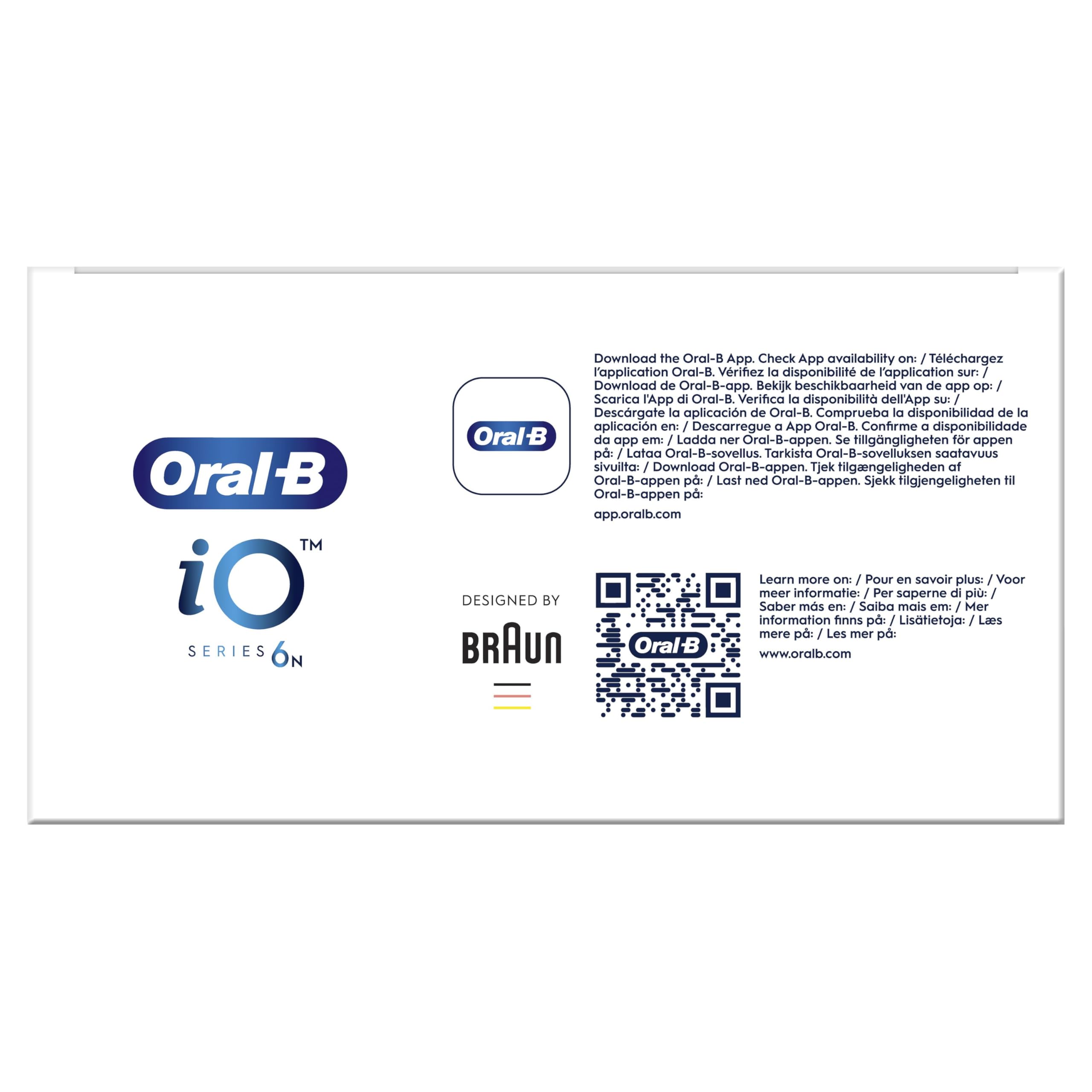 Oral-B iO 6 Brosse à Dents Électrique Grise, 2 Brossettes, 1 Étui de Voyage, 1 Pochette pour Chargeur