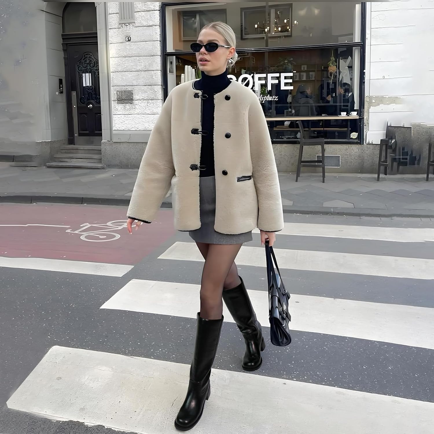 Women's Knee High Boots Square Toe Chunky Block Heel Long Boots for Women Comfortable Low Heel Womens Boots - Image 3