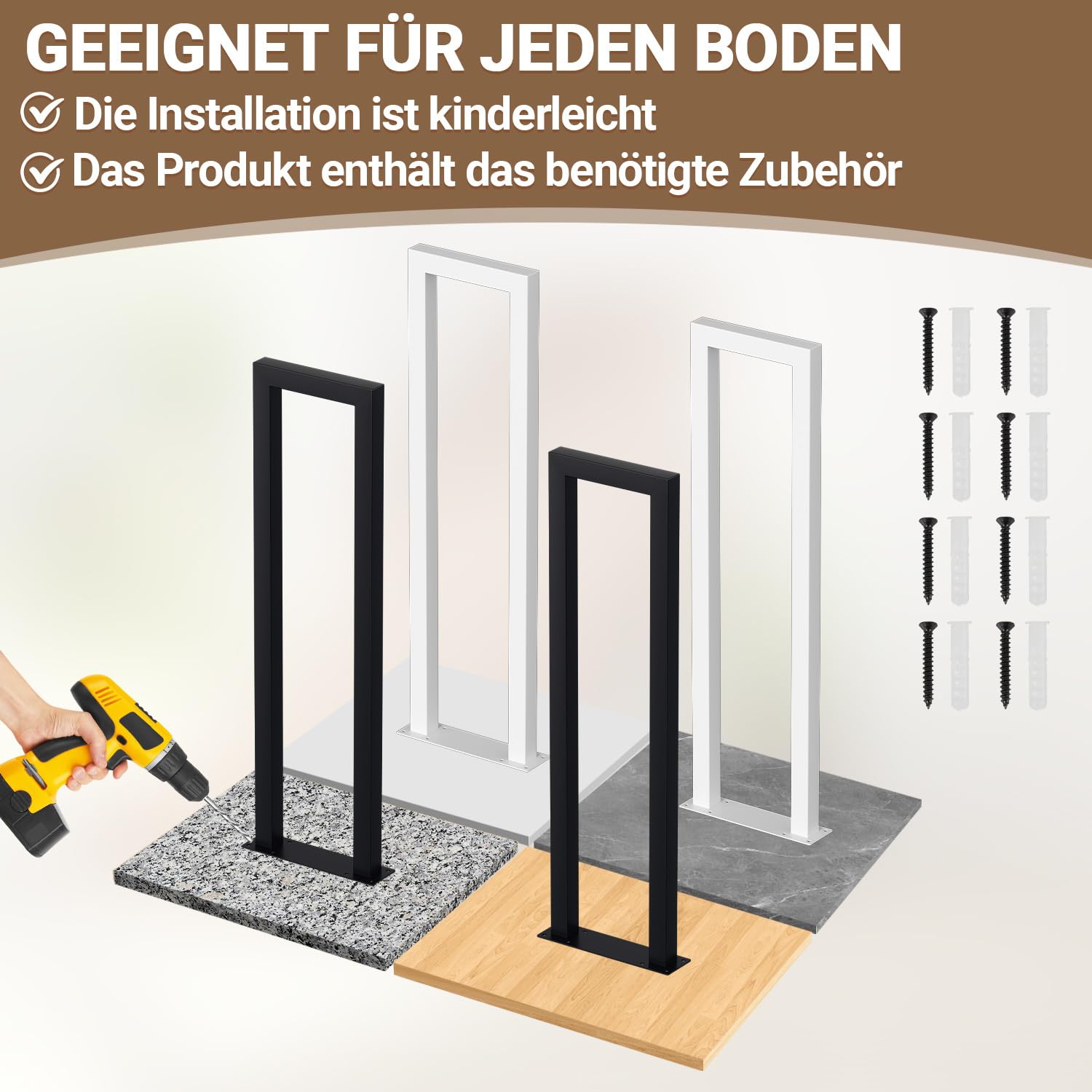 Barandilla para escaleras, barandilla negra en forma de U de 85 cm, pasamanos metálico, barandilla para escaleras con tubo cuadrado para lofts, villas y apartamentos, placas base conectadas