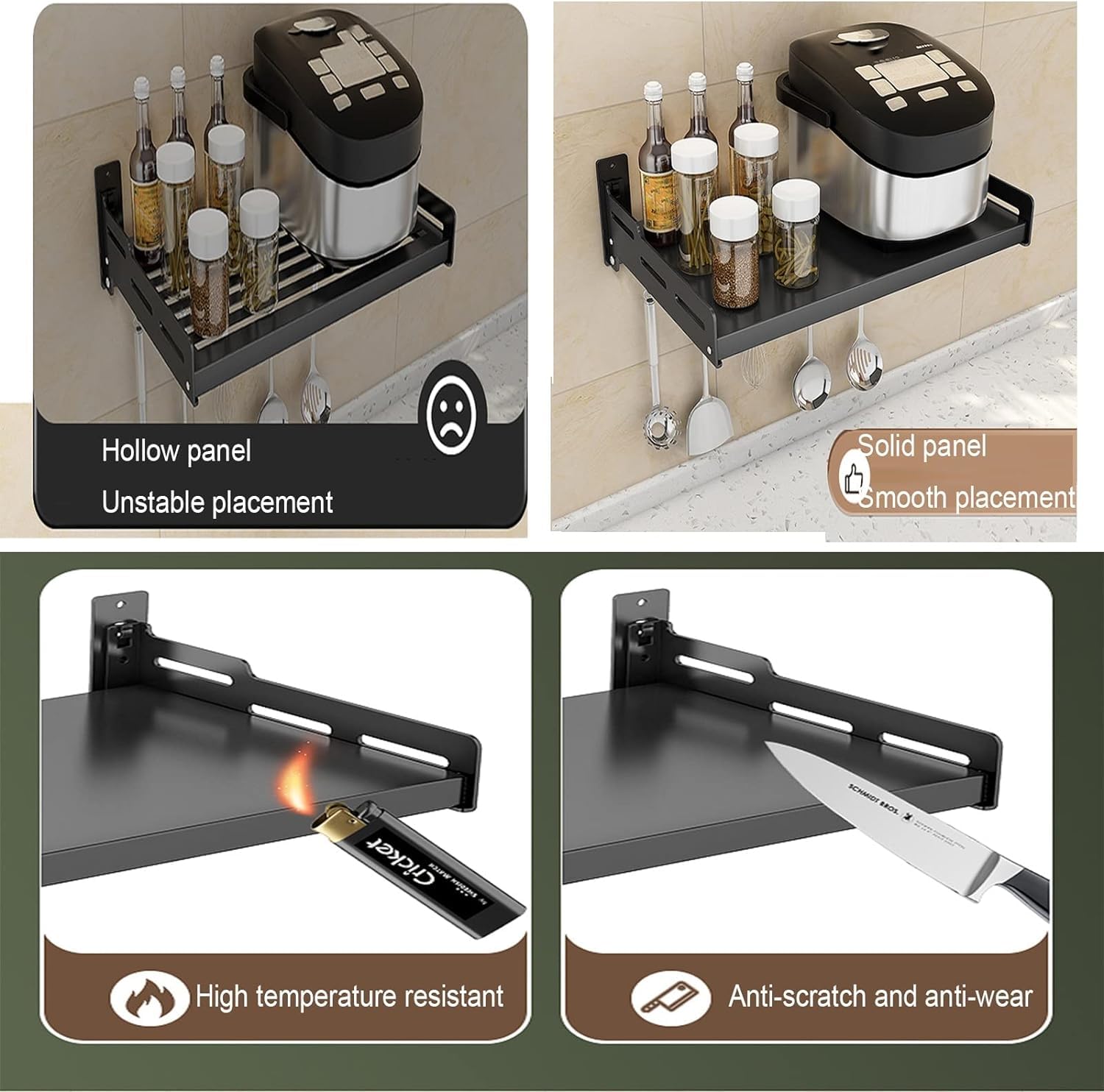 Especiero Estantería de Especias Portaespecias Estante De Especias Montado En La Pared, Soporte Para Cuencos, Estante Para Platos De Cocina, Organizador De Platos De Secado Colgante, Estante De Almace