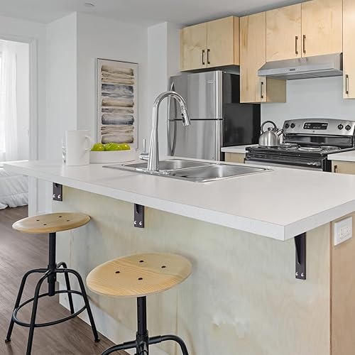 Miniatura 42 de YUMORE Soporte de estante resistente de 6 x 4 x 2 pulgadas, 1/5 pulgadas, soportes sólidos en L de acero inoxidable para encimera, soportes