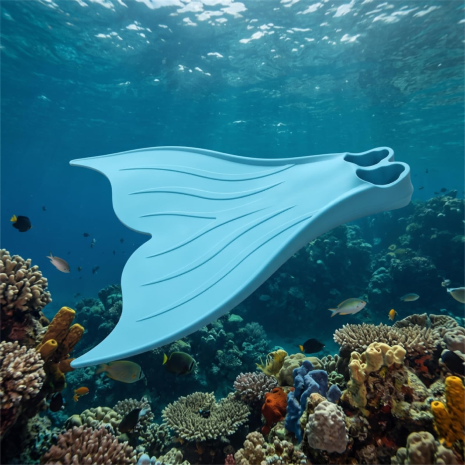 Monopinna da Sirena Morbida Monopinna in Silicone Confortevole Pinna Unica Gomma per Nuotatori, Mermaid, Piscina, Allenamento