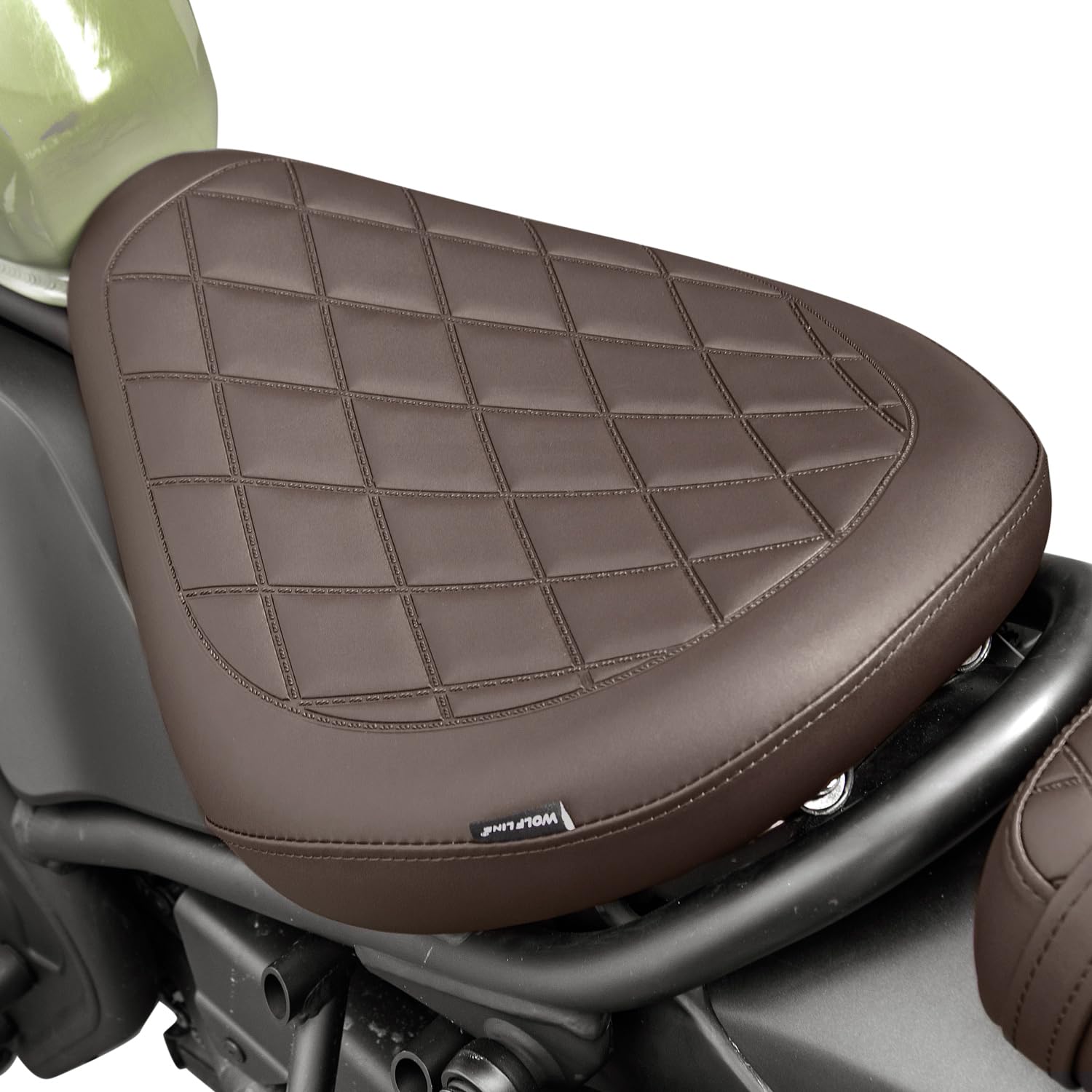 Motorrad Sitzbank Sitz für Rebel CMX 500 300 2017-2024 2025 2026 CMX500 CMX300 Solo Fahrersitz Fahrer Sattel (Vorne- Braun)
