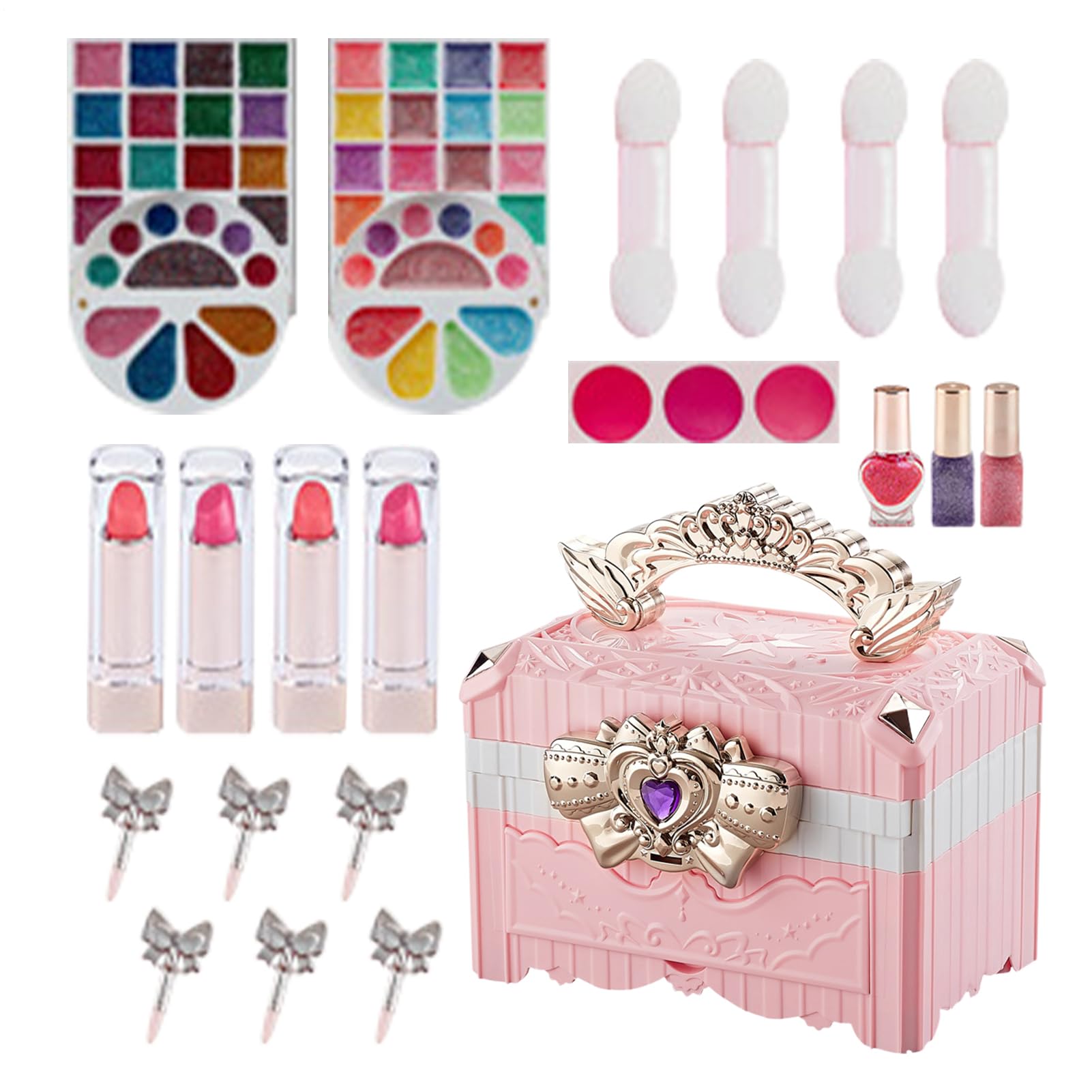 Makeup d'imitazione, cosmetici realistici ed educativi, set di trucco per ragazze finte – idea regalo per feste di compleanno, Natale, travestimento e libero