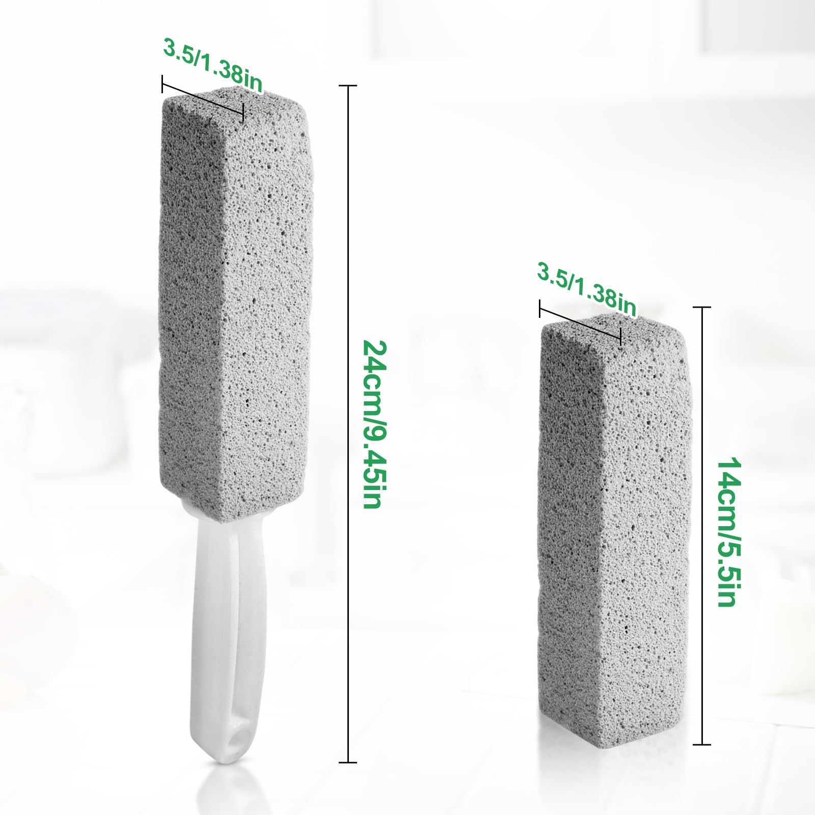 2PCS Pietra Pomice con Manico per Pulizia WC - Detergente per Bagno, Cucina, Piscina e Macchie Profonde