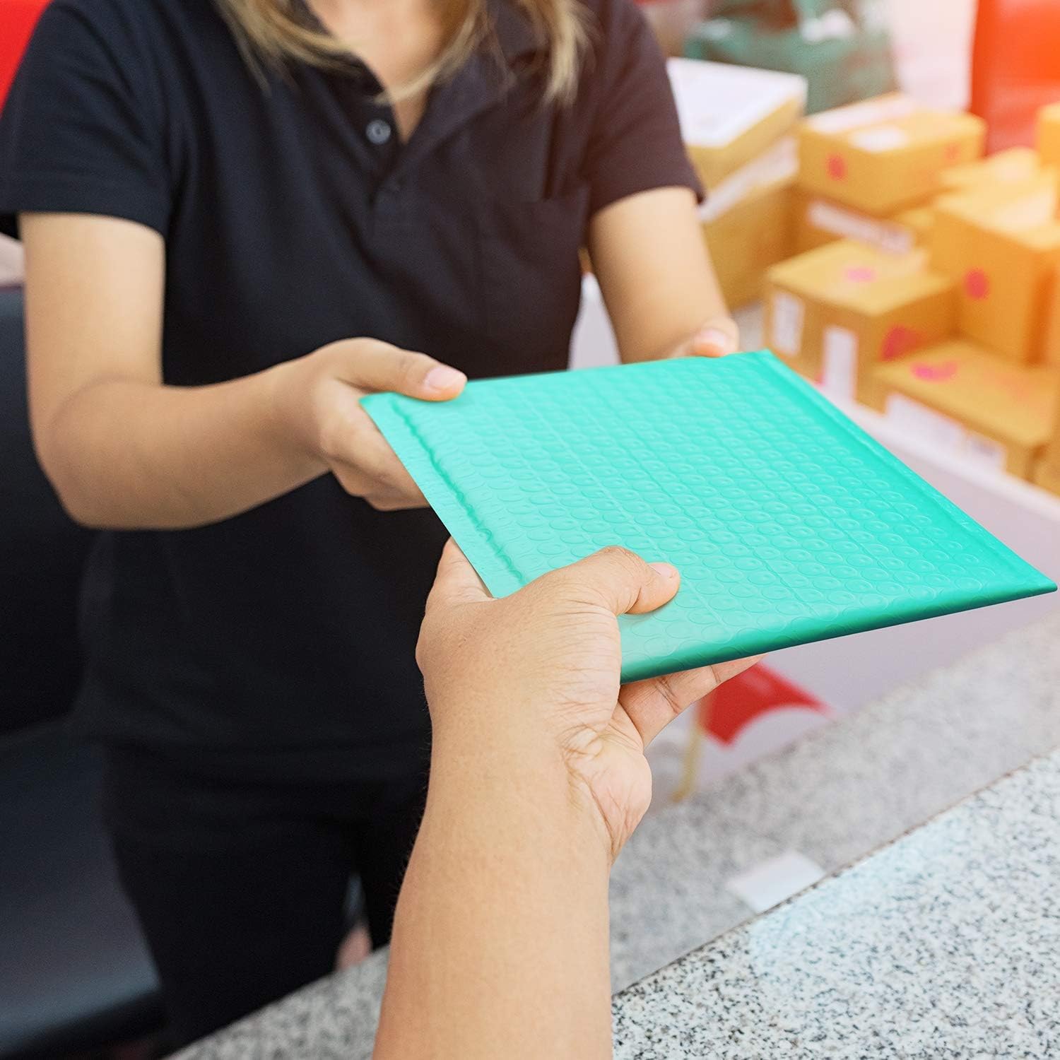 GSSUSA Teal Bubble Mailers 8.5X12 Inches 500 Pack, Padded Poly Bubble Mailer, Large padded Envelopes Strong Adhesion Bubble Envelopes,Self-Seal Mailing Envelopes for Small Business,Package Supplies