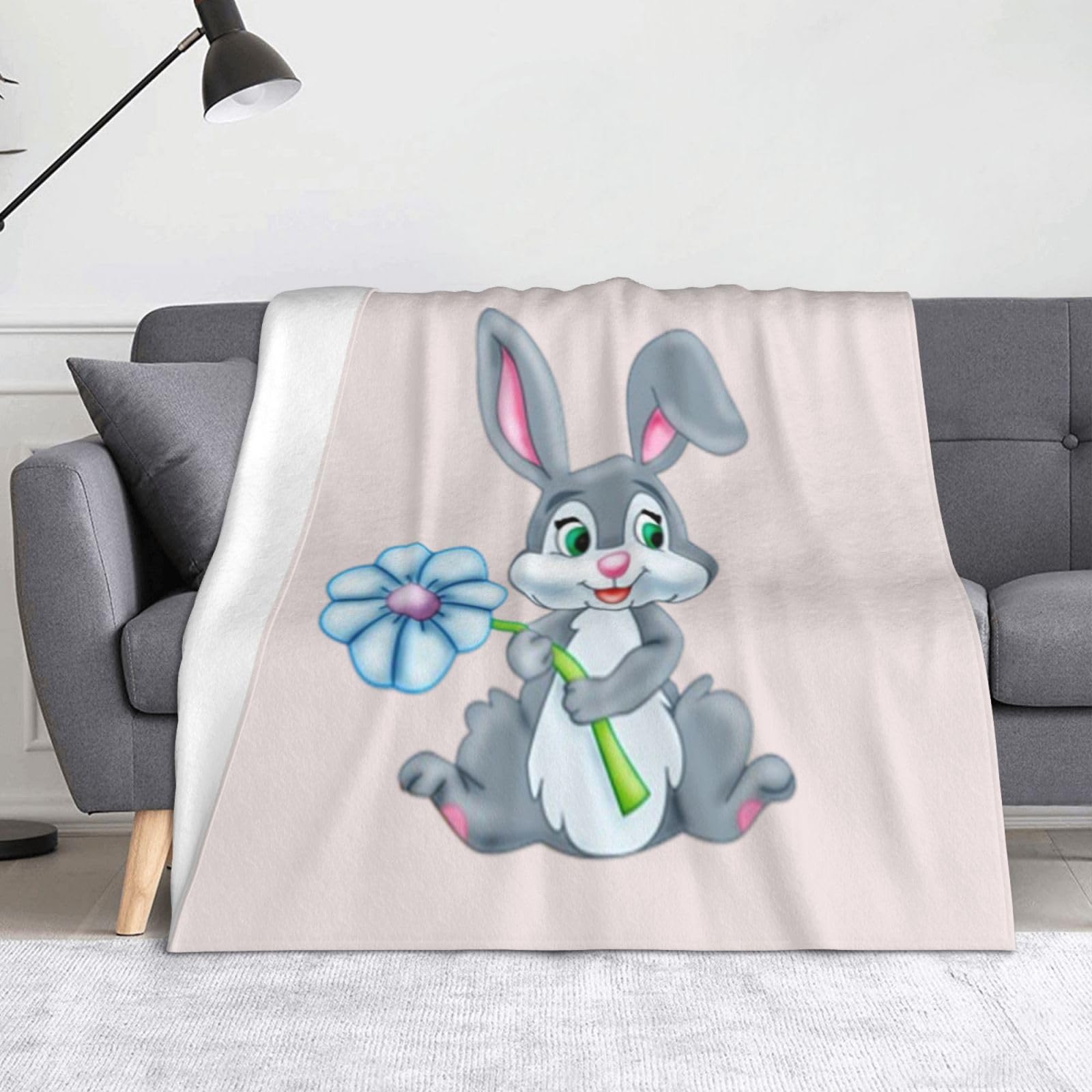 Couverture chaude lapin de Pâques plaid doux à offrir en cadeau