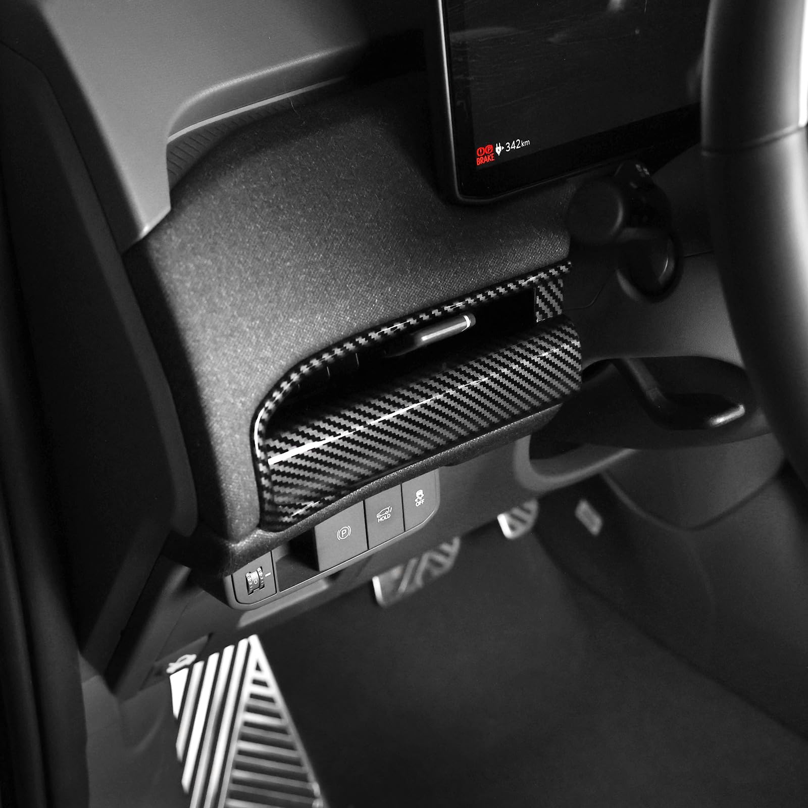 Auto Armaturenbrett Lüftungsschlitz Rahmen Blende Abdeckung Für Kia EV3 2024 2025 2026 Interieurleisten Trim (Kohlefaser)