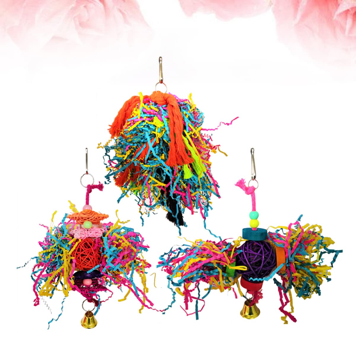 VANZACK 9 Piezas De Juguete De Madera Jaula para Pájaros Jaula para Pájaros Columpio Juguetes para Periquitos Jaula para Pájaros Juguete para Loros Herramienta para Masticar