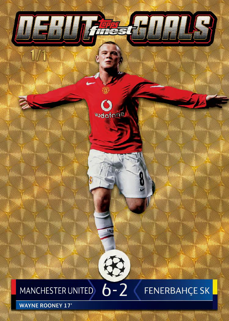 Topps Finest UEFA Club Competitions 2025/26 Hobby Box – 6 Packs, 10 Karten pro Pack, 2 Autogramme pro Box
