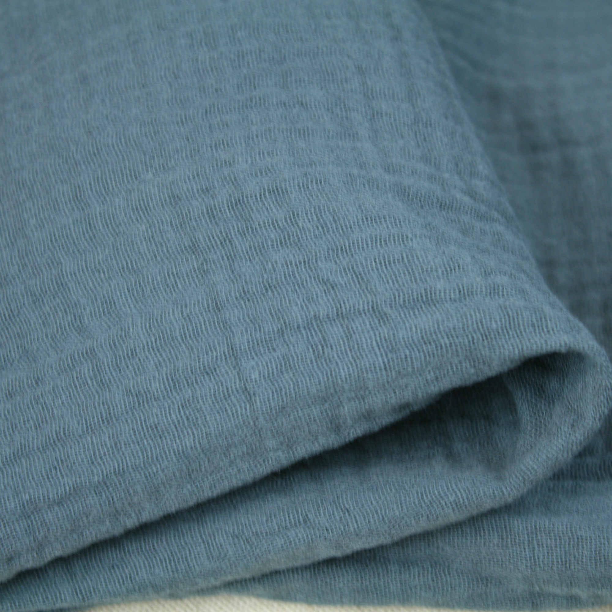 We Love Fabric Double Gauze 100% Cotton Fabric Dressmaking Plain Lightweight Soft Muslin (Blue-Grey), 2402200