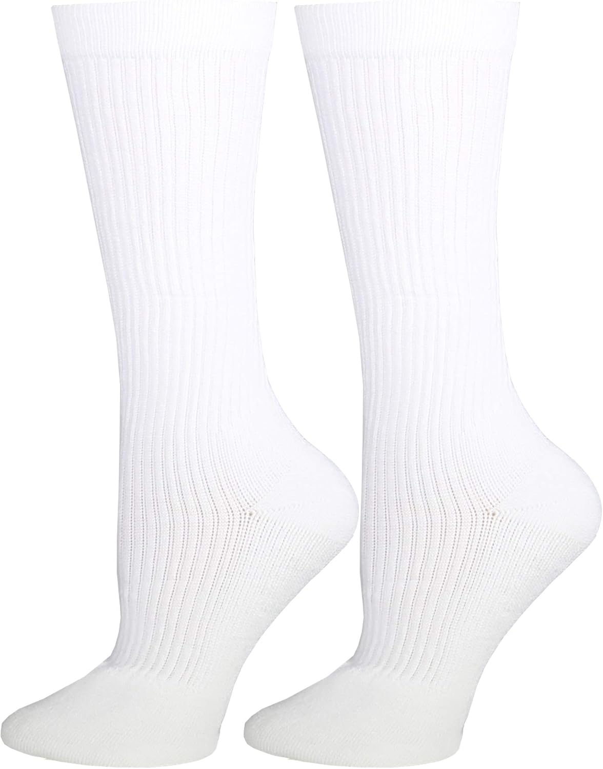 Truform Mid Calf Compression Socks for Men, 15-20 mmHg Medical Support, Crew Length, White, Medium - Image 8