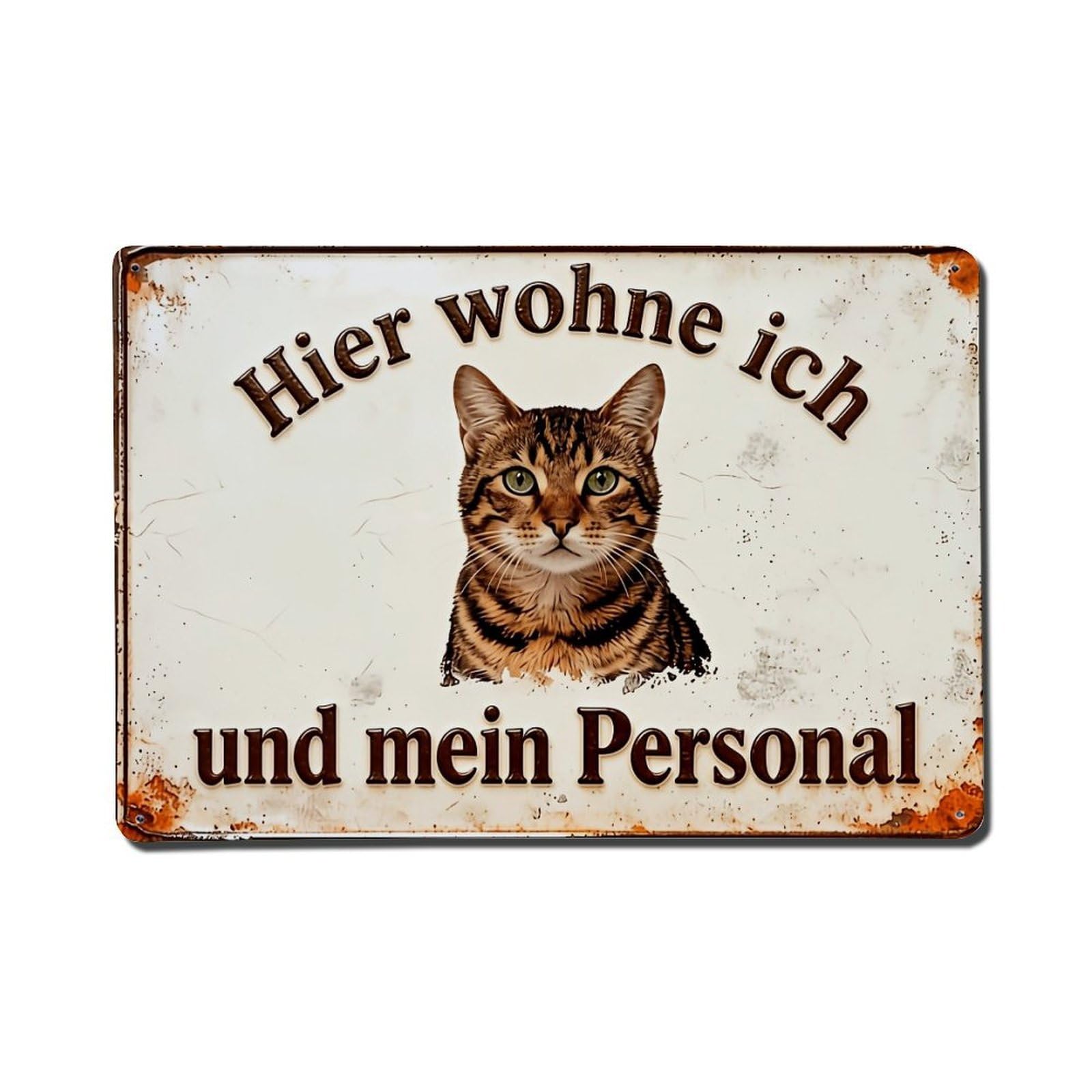 Nestemfo Vintage Hier Wohne Ich Und Mein Personal Tin Sign Metal Sign, Living Room,Bar, Home, Bedroom Wall Decor,Retro Metal Poster 8X12 Inches