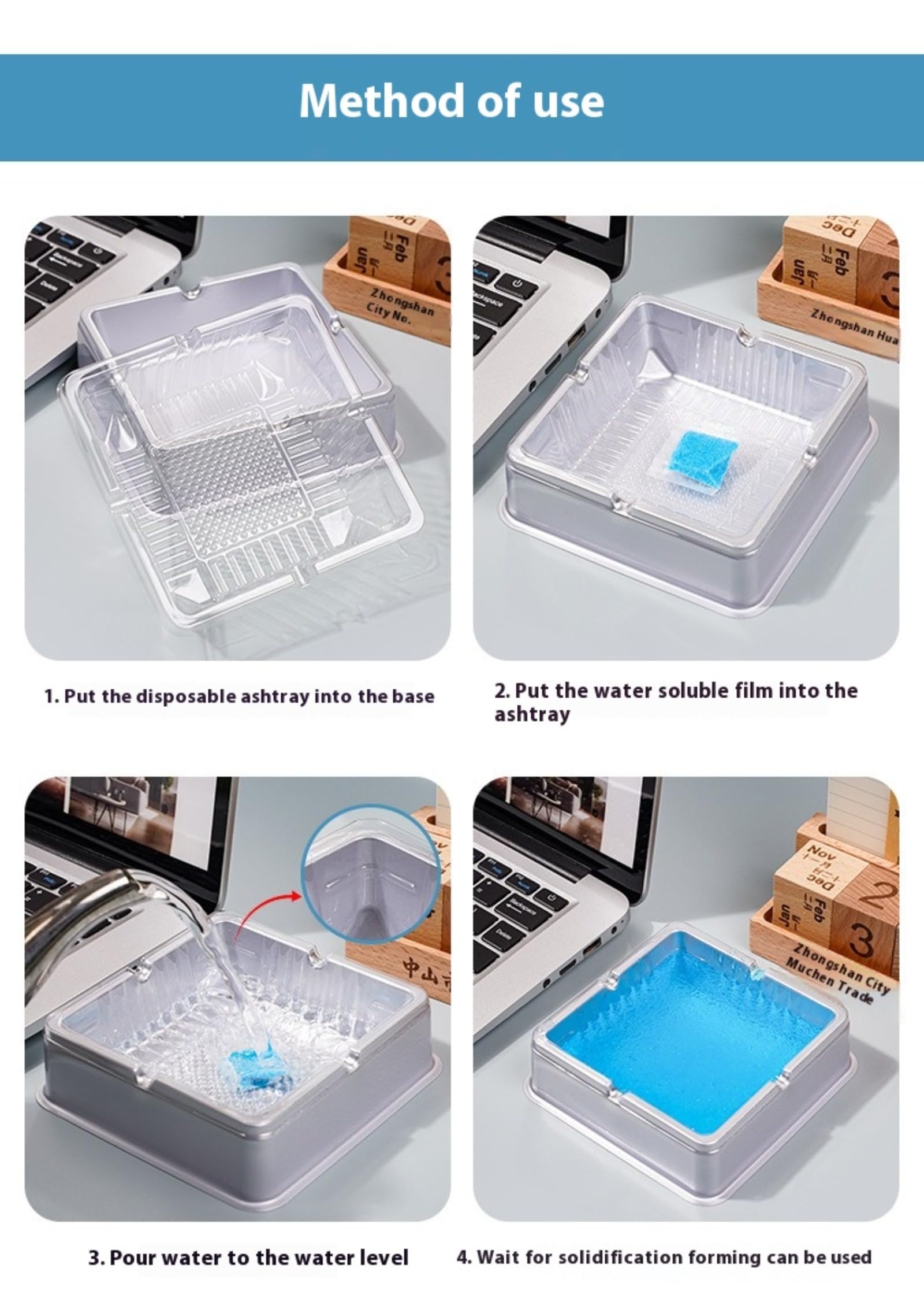 Genérico Cenicero desechable para Exterior, 50cenicero desechable con Pasta para Fumar, cenicero portátil pequeño para Apagar rápidamente los Cigarrillos, cenicero para Exterior