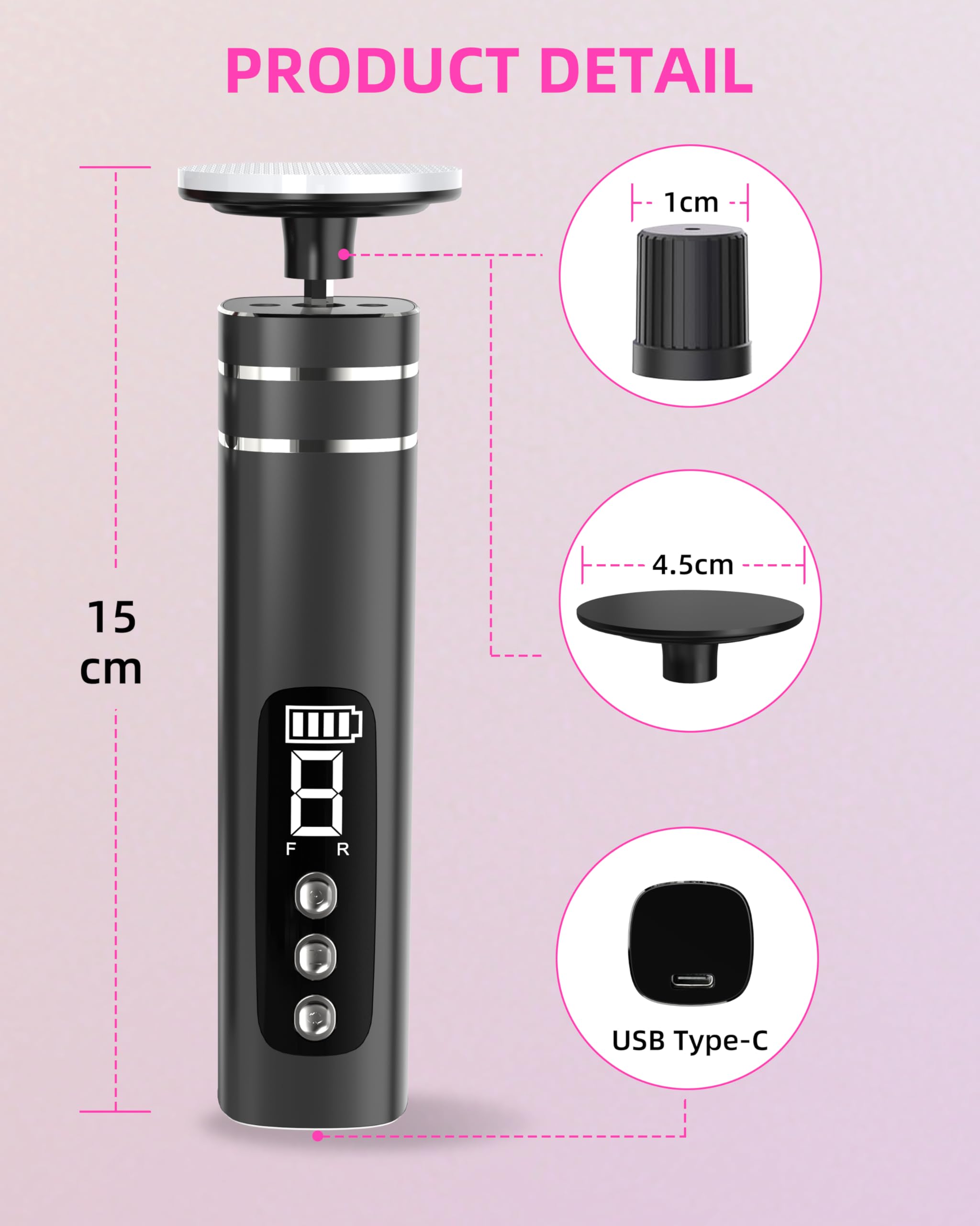 Râpe à Pieds Pédicure Rechargeable, 2-en-1 Électrique pour Pieds et Ongles 9 Vitesses Réglables Kit Rappe Pieds Pédicure Verre Nano & 30 Tampons de Remplacement pour Femmes Hommes Pédicures
