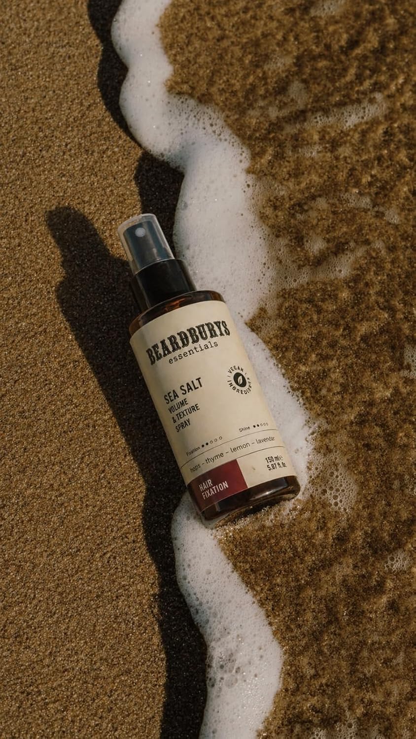 Beardburys Essentials Sea Salt Hair Texturizing Spray for Men, Medium Hold, Matte Finish, Adds Volume & Beach Texture, Lightweight Styling Formula, 5.07 Fl Oz