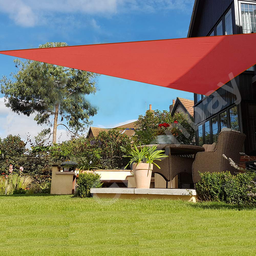 Greenbay Sonnensegel Sonnenschutz Segel, UV Schutz für Balkon Terrasse Garten, Dreieck 2x2x2m Terrakotta