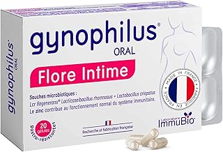 Gynophilus Oral - Probiotique Flore Intime avec Zinc - Complément Alimentaire Soutien de la Flore Intime & Système Immunitaire - Fabriqué en France - 20 Gélules Gastro-résistantes