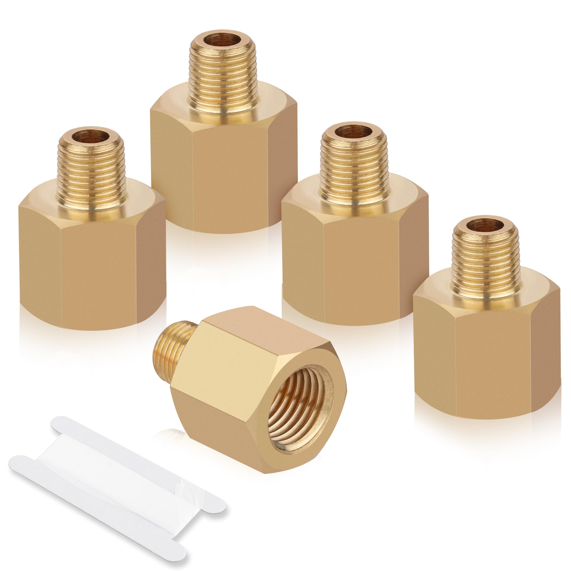 AilbiukoBrass Pipe Fitting Reducer Adapter,1/8" NPT Thread Male to 1/4" NPT Thread Female Extension Fittings Brass fitting,5Pcs