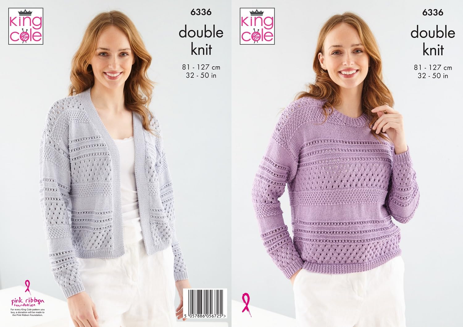 King Cole Ladies Double Knit DK Knitting Pattern Womens Cardigan & Sweater (6336)