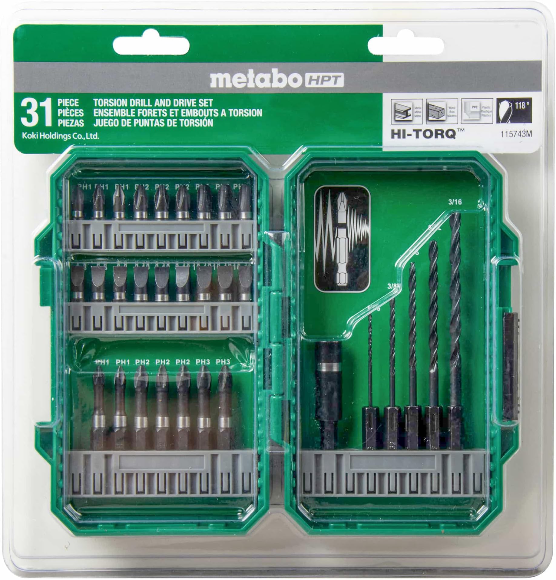 Metabo HPTDrill and Drive Bit Set | 31 Piece | 115743M