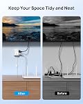 TROND 360° Rotating Flat Plug Power Bar, 3FT Slim Extension Cord Indoor, 5 Multi Outlets 3 USB Ports, 1440J Surge Protector Power Strip for Hard-to-Reach Outlets in Home Office Bedroom Desk, White