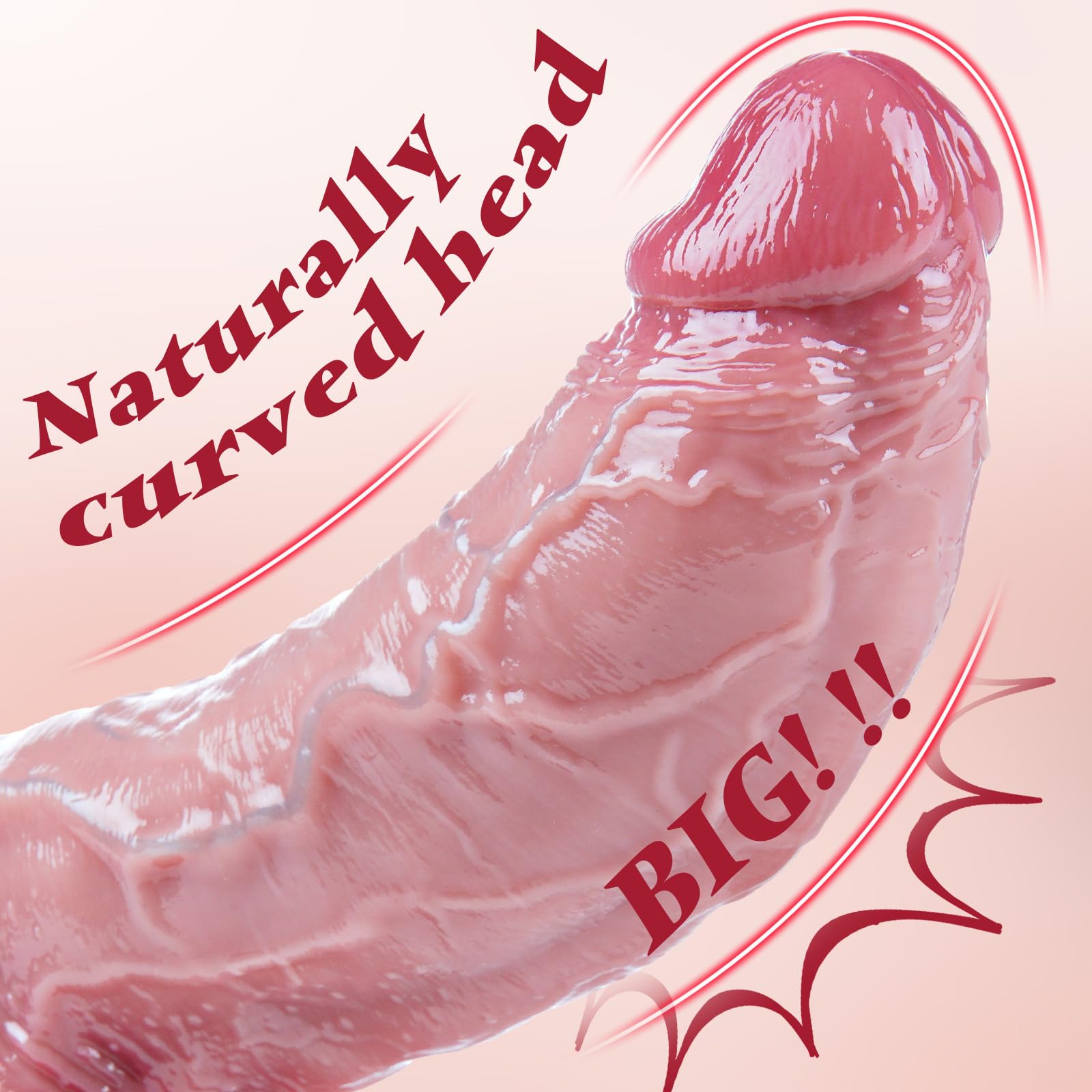 6,8 cm de ancho y grueso dildo, 23 cm de dildo grande y realista,silicona de doble capa, XL grueso con ventosa, juguete grande para el ano y el punto G