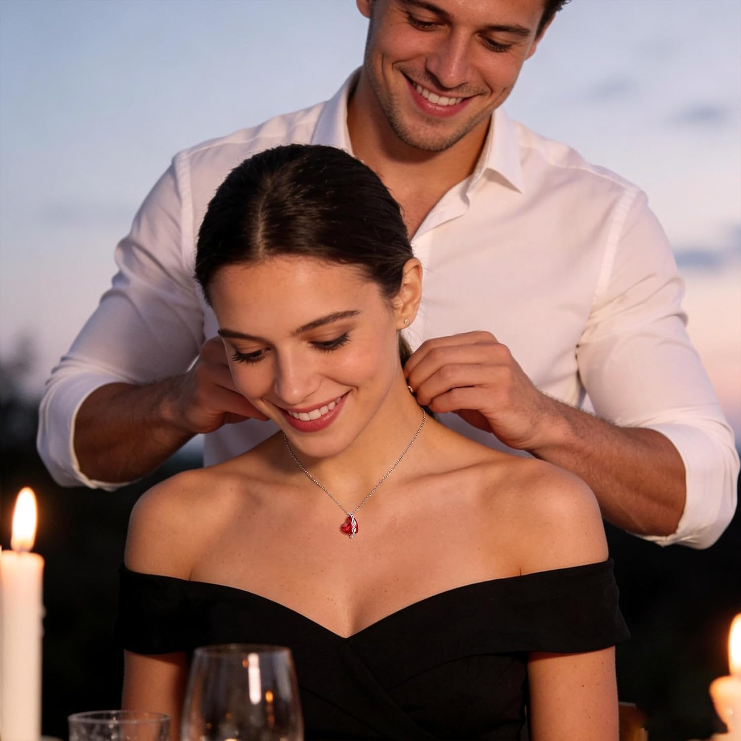 NORBU Valentine's Day Gift Necklaces for Women, S925 Infinity Heart Necklace Engraved I Love You Forever, Womens Necklace Crystal Love Pendant, Birthday Anniversary Jewelry Gift for Her Wife Mom Girlfriend - Image 2