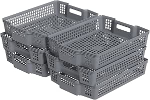 Morcte Black Plastic Storage Basket Bins Organizer 4-Pack - View #6