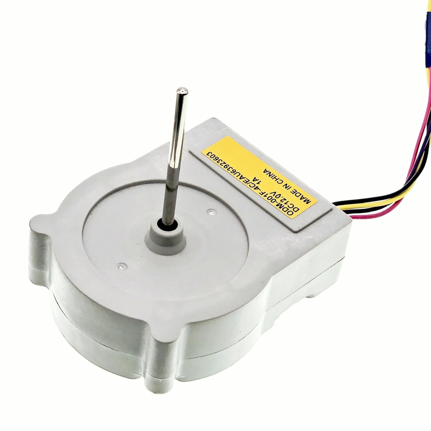 EAU63923603 Refrigerator Evaporator Fan Motor Compatible with LG Refrigerator, Replace LFCC22426S/00, LFXS28596S/00, LFXS28566S/00, DC12.0V 1.0A Shaft Length:46mm Warranty: 3-year.