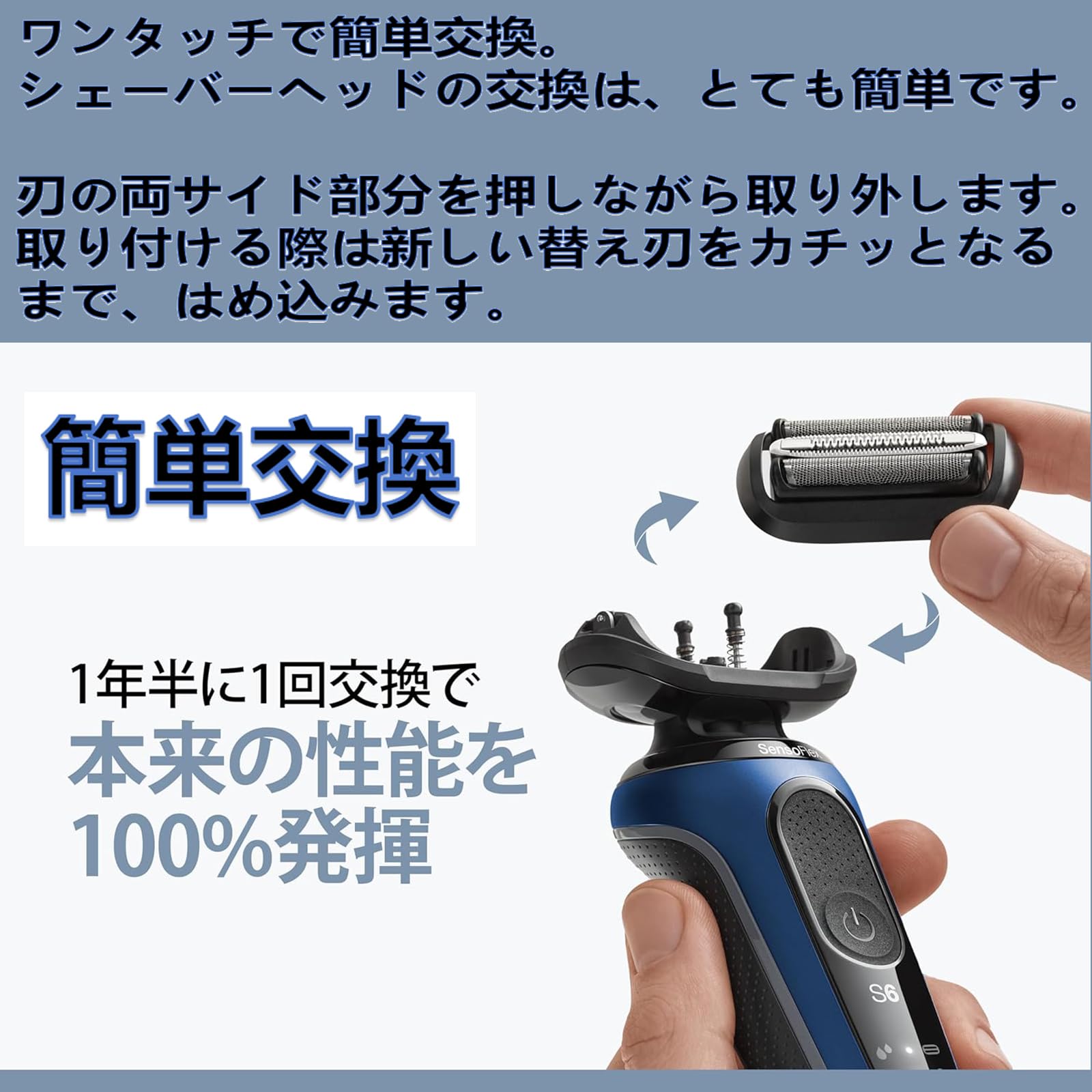 Amazon | Raraki ブラウンシリーズ6替刃 64B 互換品 網刃 内刃 一体型