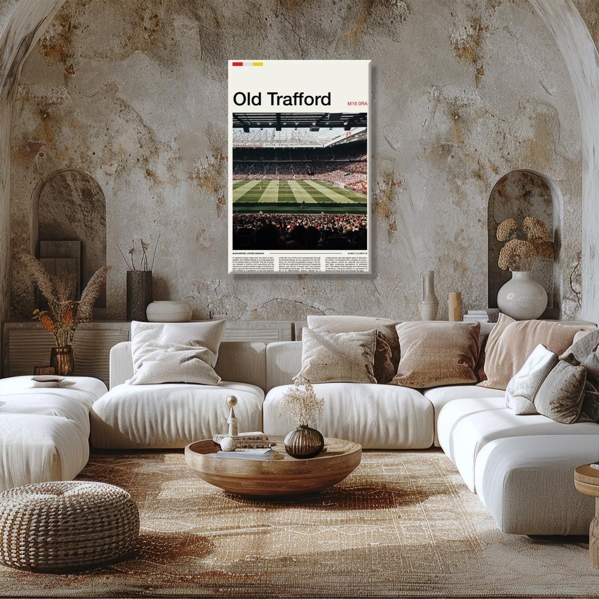Stadium Wall Art old trafford poster Canvas Print for Home Office Bedroom Man Vintage Wall Decor 24x36inch Unframed