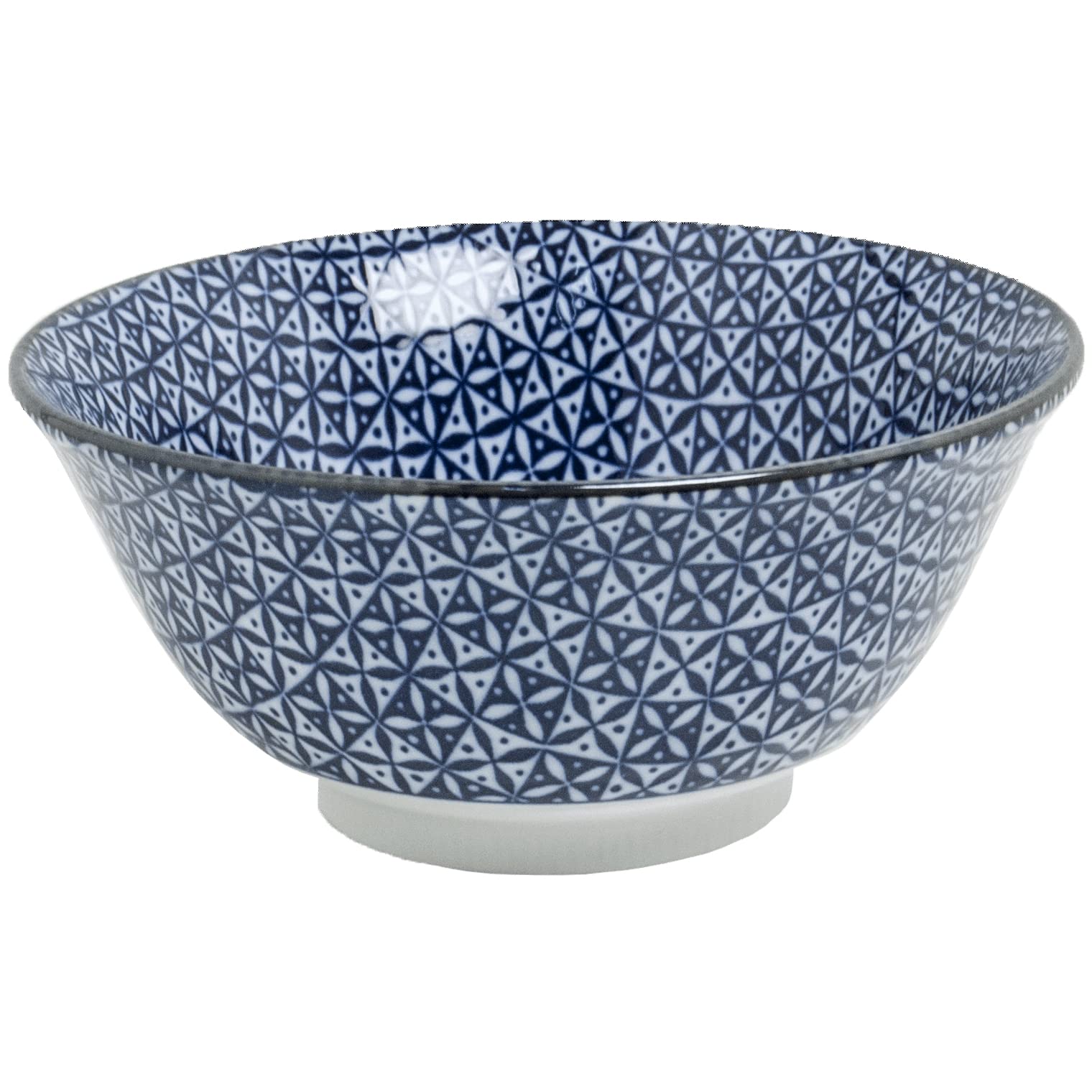 Matcha 087 - Set di 5 ciotole di riso in porcellana giapponese, colore: blu e bianco
