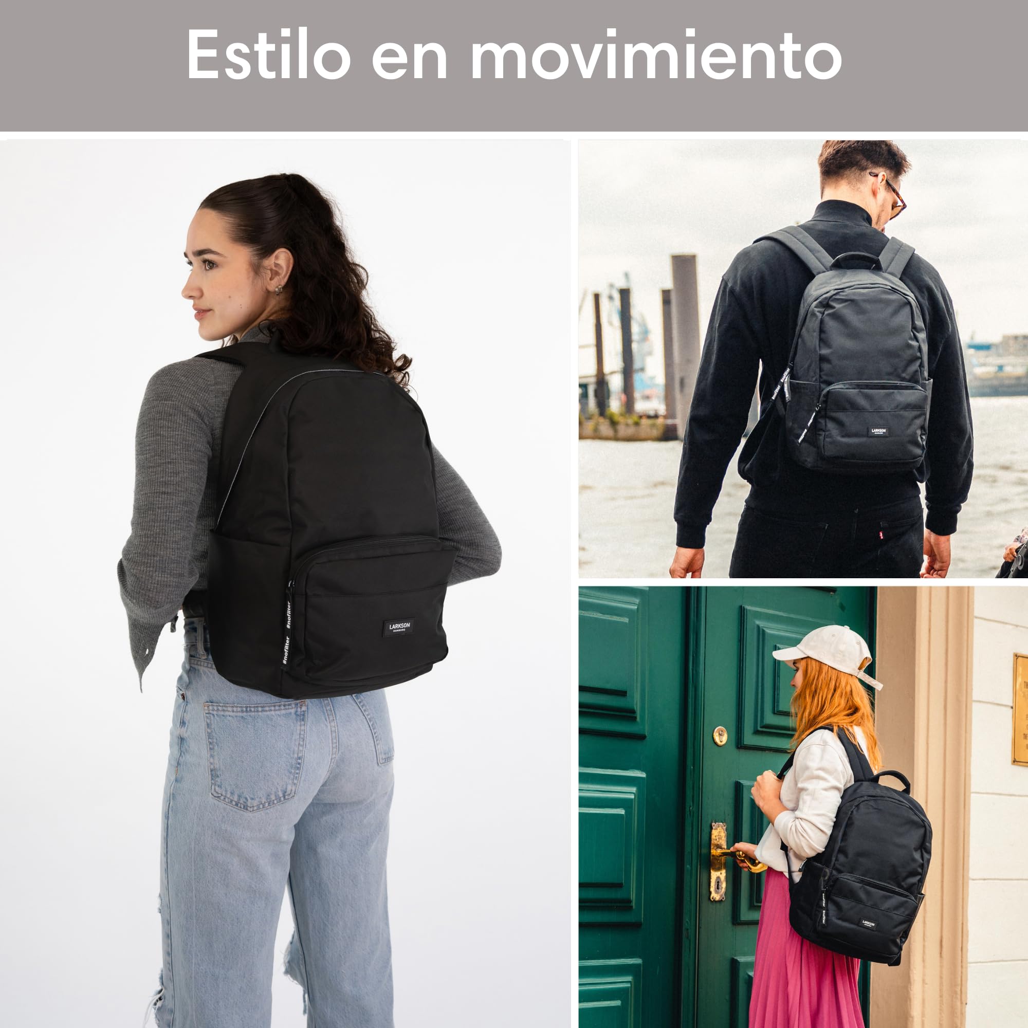 LARKSON Mochila Mujer & Hombre Menta - No 3 - Mochilas Portatil - Escolares Jóvenes Universidad Viaje - Impermeable