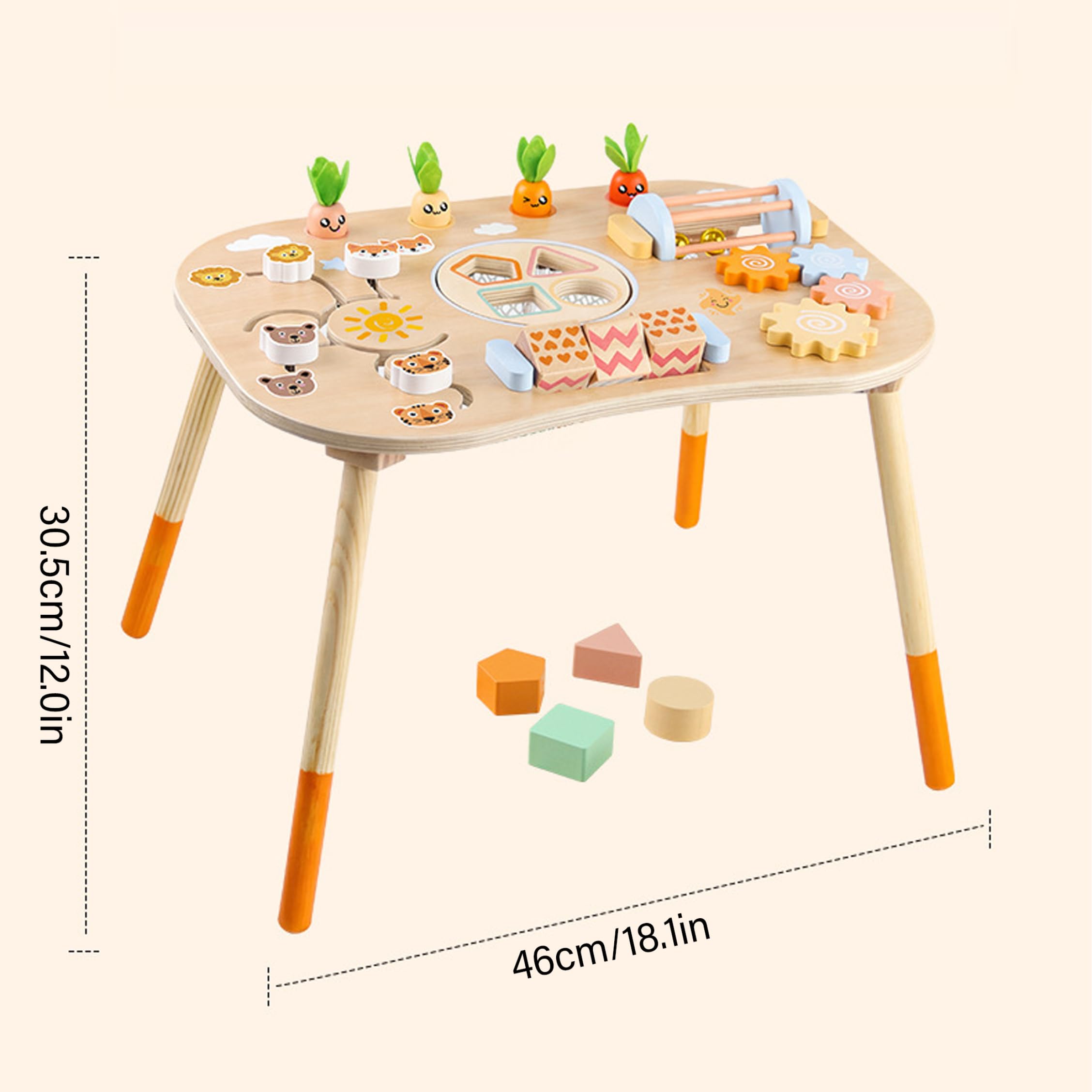 Tavolo da attività in Legno Centro attività per Bambini Giocattoli Montessori, Tavolo per Bambini, Bambino, Sensoriale Montessori 6 in 1 per da 1 a 3 Anni, Giocattolo per Legno - G