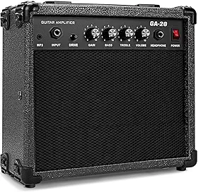 Amplificador Guitarra, Mini Amplificador Guitarra, 29 * 11 * 27CM Baixo Para Contra Baixo, Cubo para 20W de Guitarra de Altodesempenho (220V)