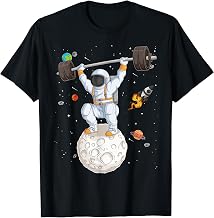 Funny Astronaut Space Weightlifting Fitness Gym Workout Men T-Shirt
