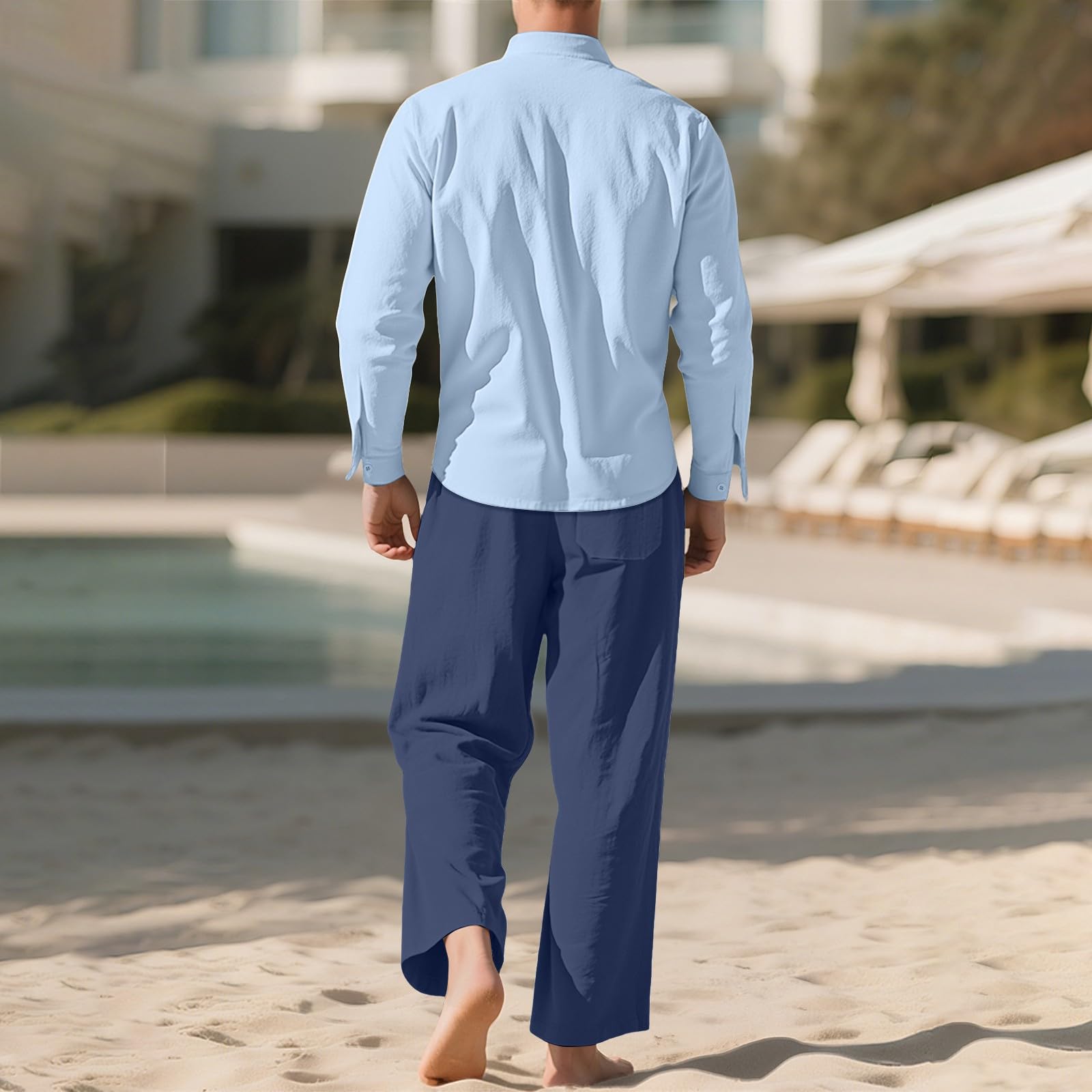 Camisa de verano para hombre, manga larga, cuello alto, S-3XL, camiseta Henley para hombre, básica, corte regular, camiseta de manga larga, monocolor, elegante, para negocios, oficina, casual