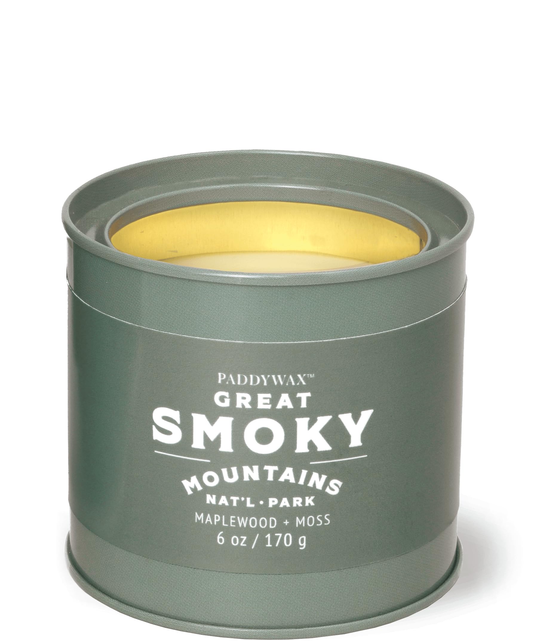 Paddywax National Parks Artisan Soy Wax Scented Candle Made in The USA, 6-Ounce Tin, Great Smoky Mountains
