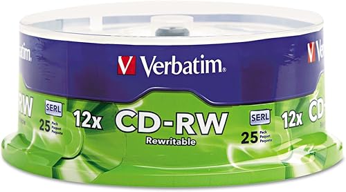 Miniatura 1 de Verbatim CD-RW - Disco multimedia regrabable de 700 MB 2X-12X paquete de 25 husillos