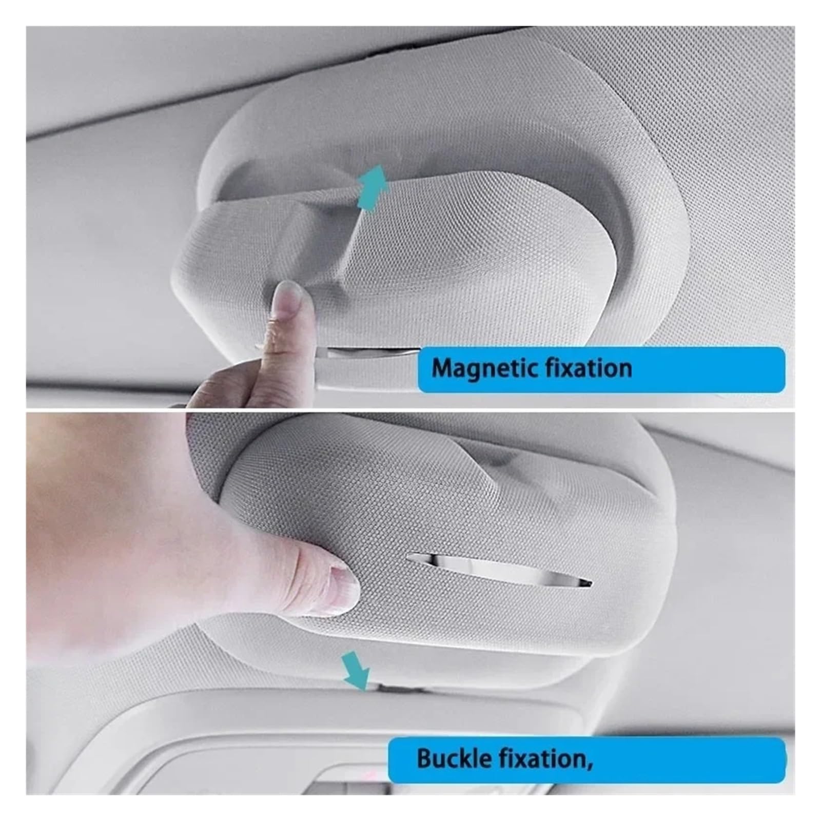 Soporte Gafas Sol Coche para DENZA N7 Estuche Protector Gafas De Coche Caja Almacenamiento para Sol Soporte Modificado Clip Techo Interior Magnetico Gafass Coches(Gray 2pcs)
