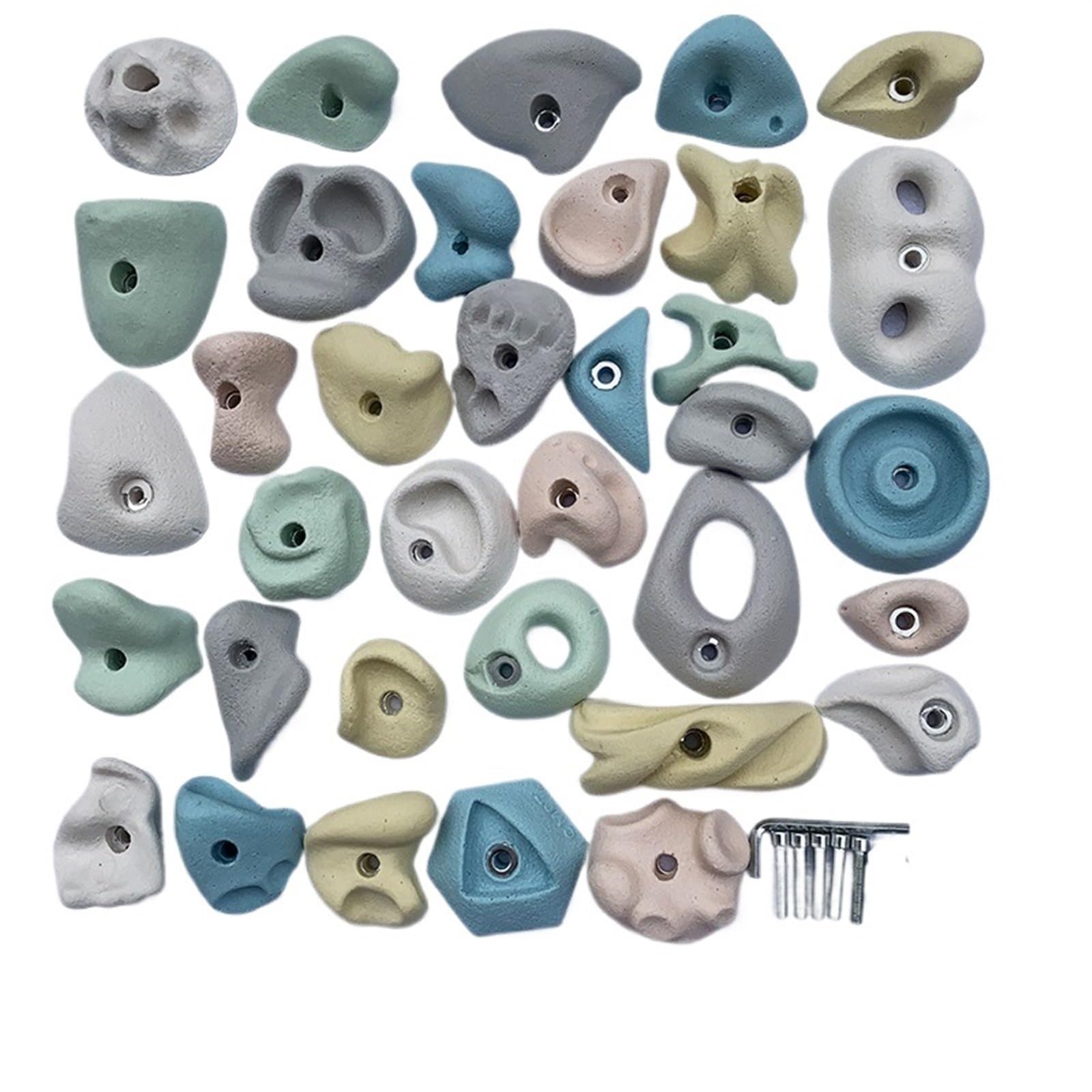 Skałki do wspinaczki, Dorosła żywiczna skała wspinaczkowa z uchwytem do uchwytu ramy(Color 35pc Set2)