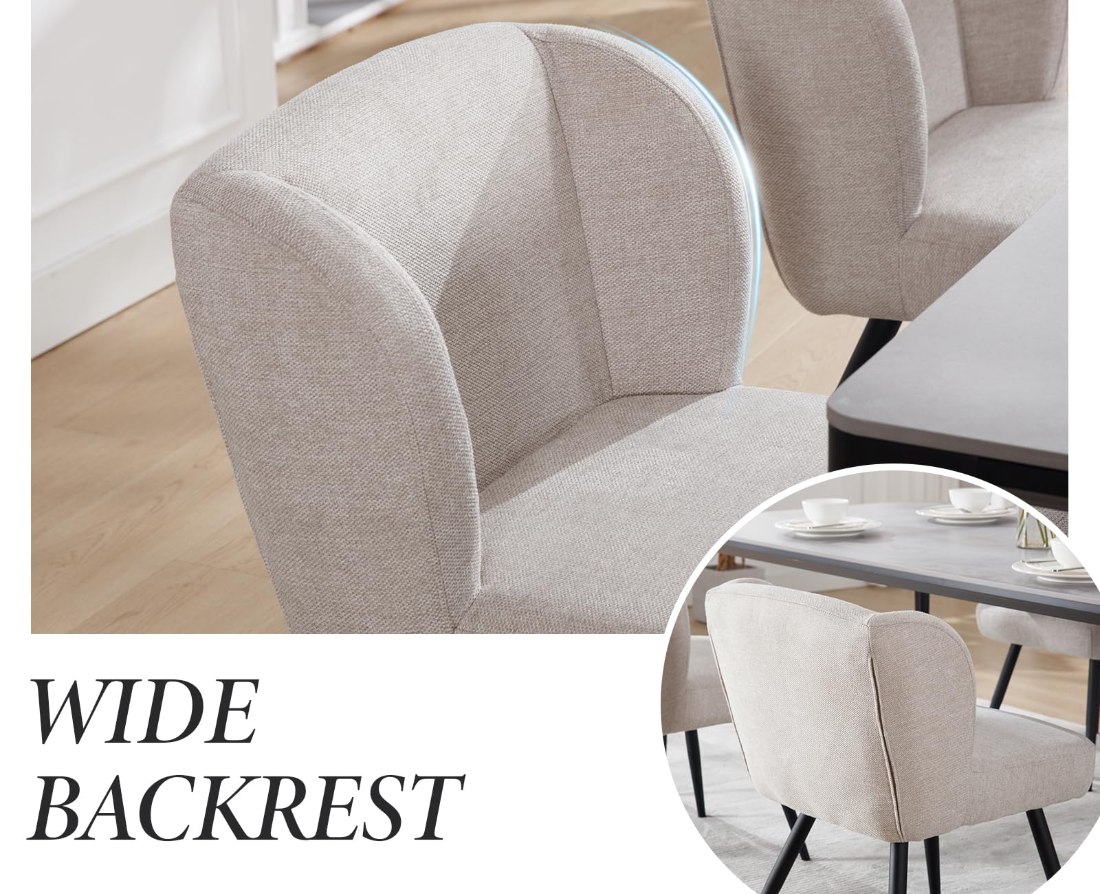 chairus Set di 2 Sedie da Pranzo Moderne Sedie da Cucina, Beige