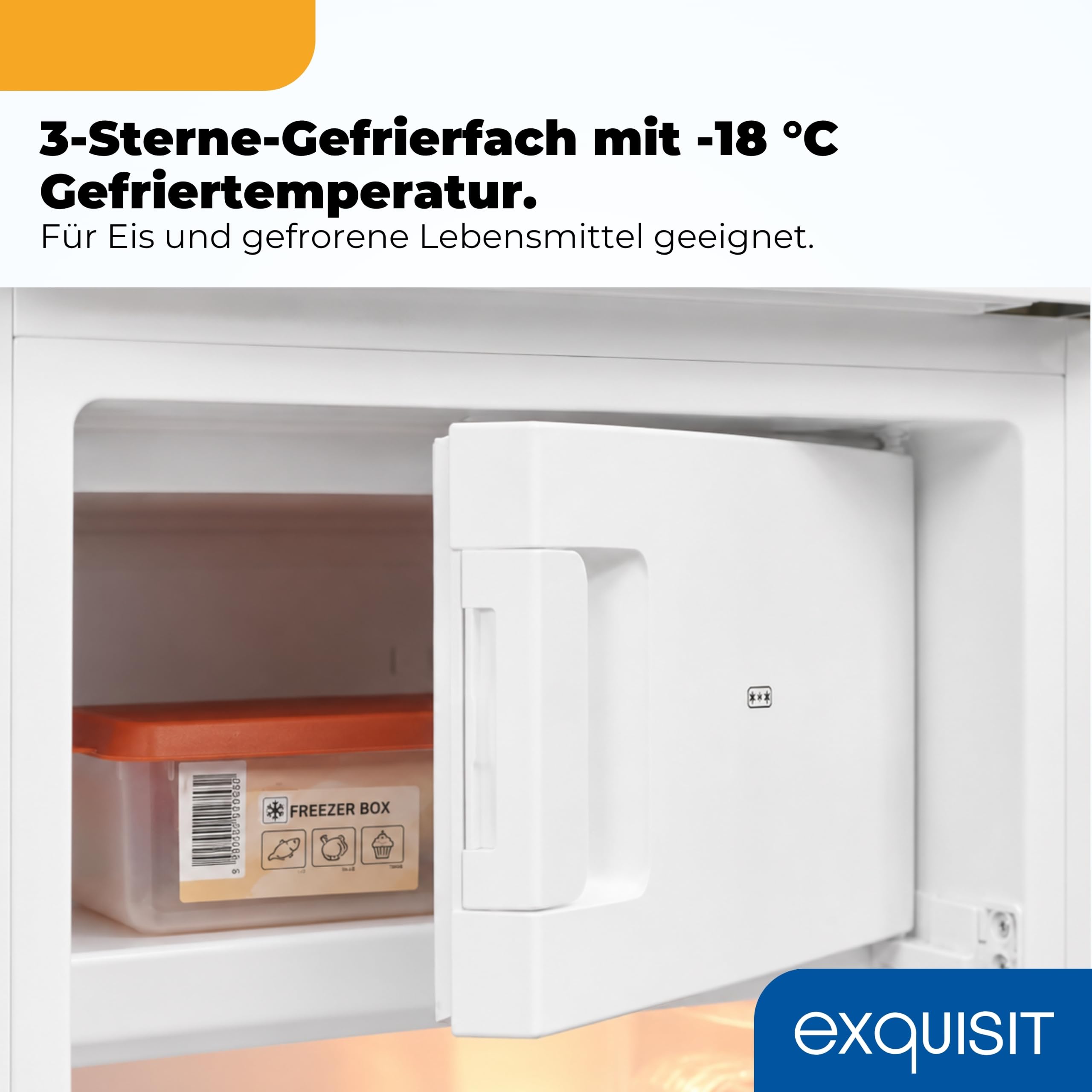 Exquisit KS5117-3-040E Kühlschrank mit Gefrierfach, 81 l, Weiss, Energieklasse E, 40 dB