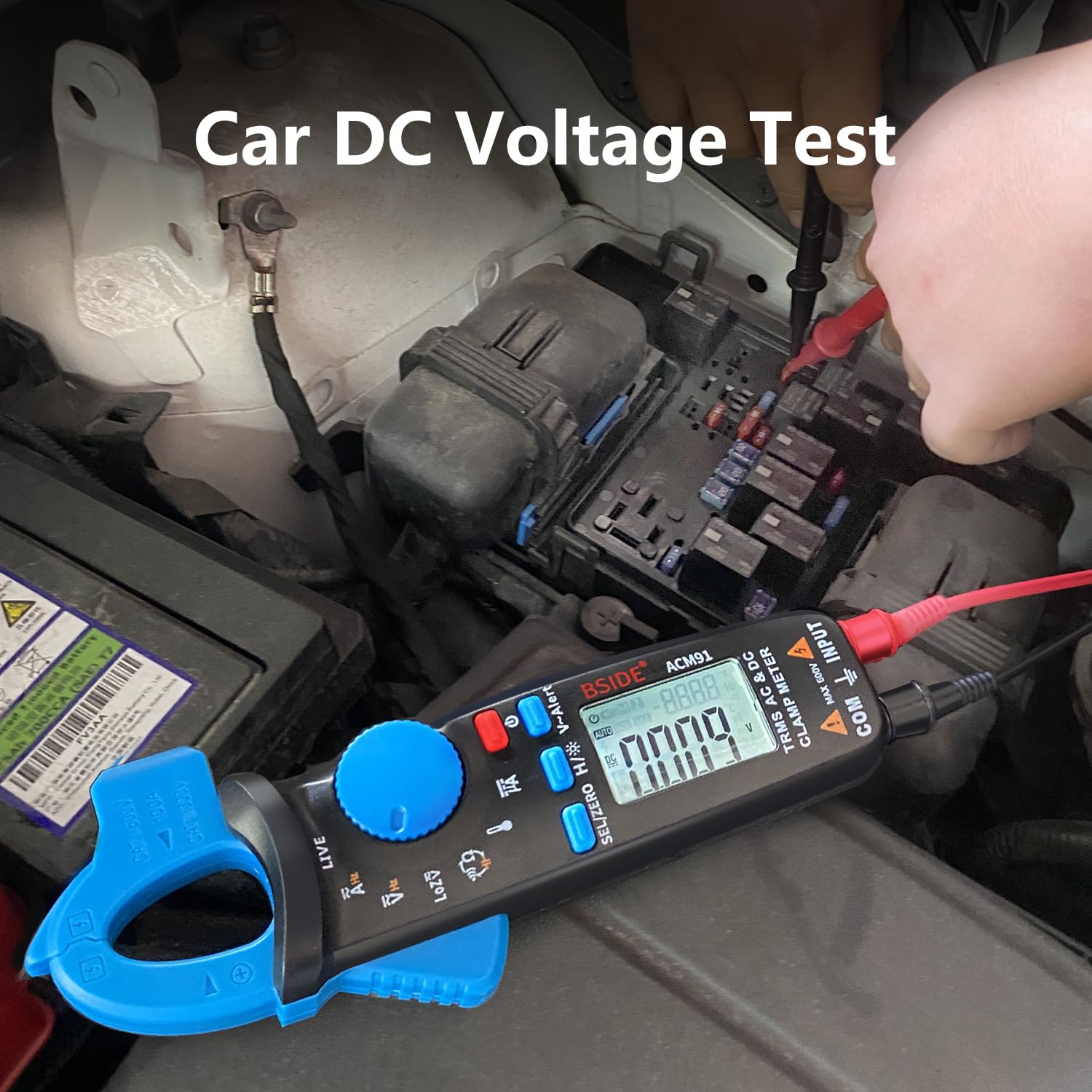 BSIDE ACM91 Pinza amperometrica AC DC 1mA TRMS Mini Tester Corrente di Dispersione 6000 Conteggi Multimetro Digitale Autorange di Temperatura Capacità Tensione Ohm Continuità NCV Milliampere per Auto