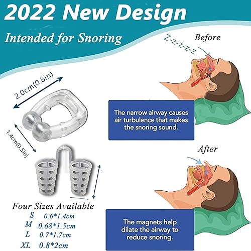 Dispositivos antironquidos tapón de ronquidos solución magnética de 4 silicona para ronquidos con 4 dilatadores nasales clip de dispositivos