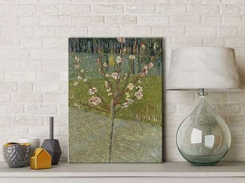 Miniatura 2 de Wieco Art Árbol de almendro en flor por Van Gogh famosas pinturas al óleo reproducción clásicas impresiones en lienzo arte de pared, flores