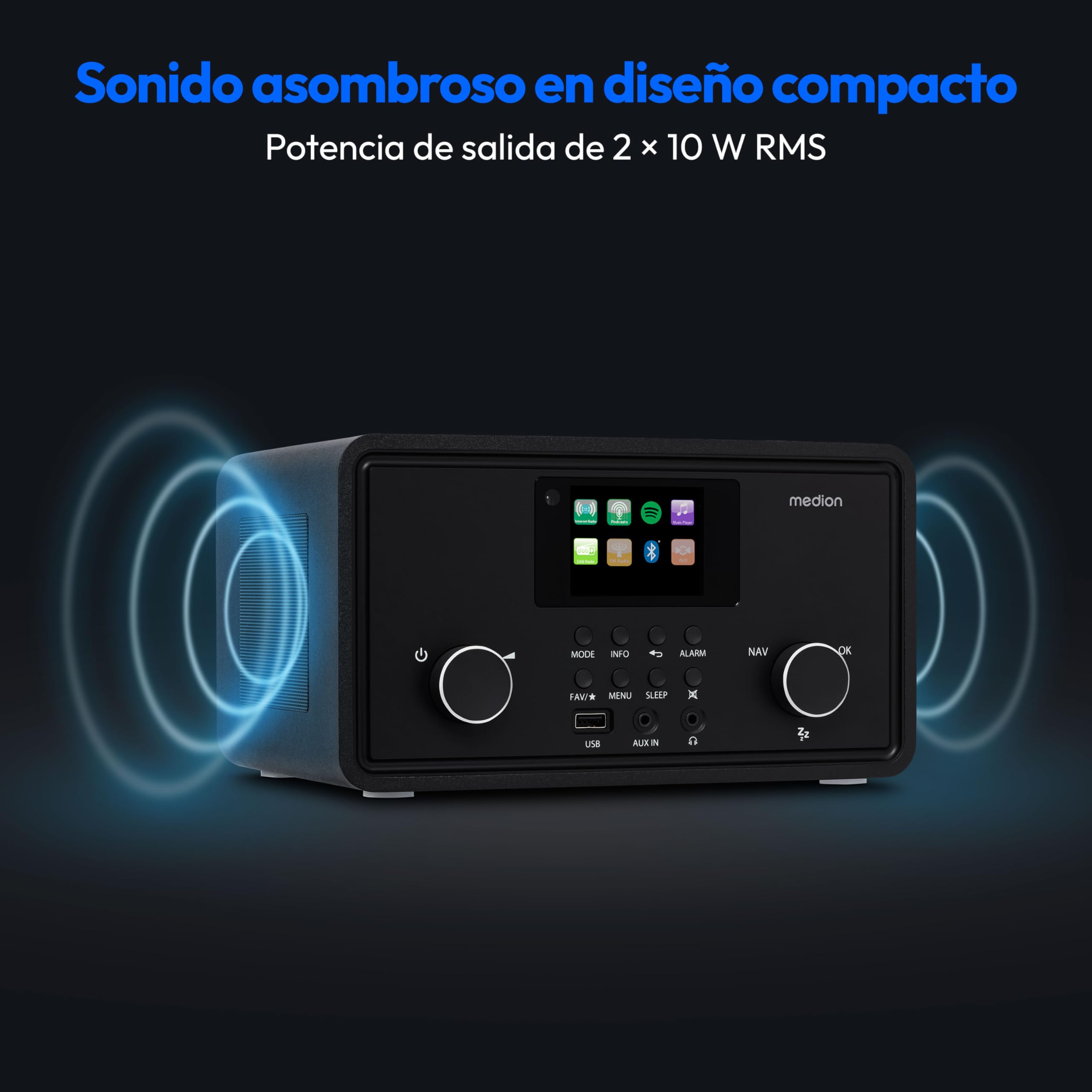 MEDION P85027 Radio por Internet Dab Plus FM Spotify Connect WLAN Bluetooth