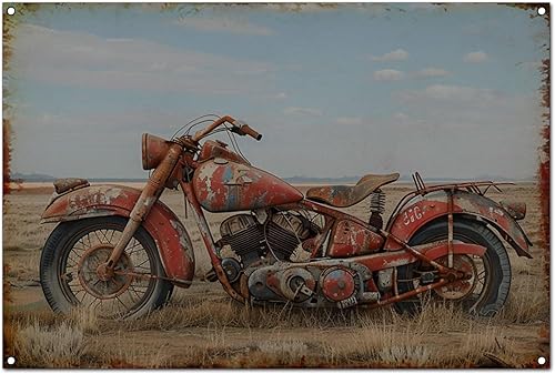 Cartel de hojalata vintage divertido para motocicleta, decoración retro de garaje, arte de pared de bicicleta clásica para cueva, bar o taller, 8 x