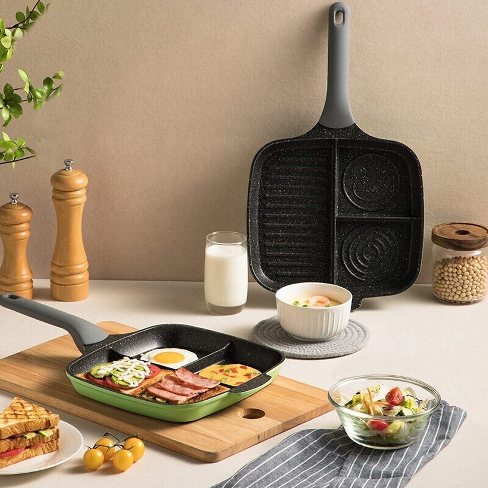 Padella Antiaderente 26 cm frigge padella non bastone friggere padella Pancake multifunzione Pancake Artefatto per colazione, lega di alluminio fritto a forma di uovo fritto, per tutta la stufa per tu